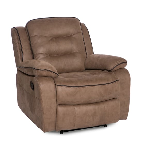 Lovell Fabric Recliner Armchair In Brown