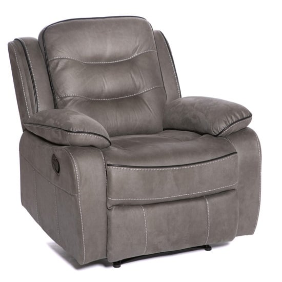 Lovell Fabric Recliner Armchair In Grey