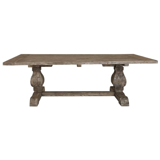 Lovito Rectangular Wooden Dining Table In Rustic Teak_2