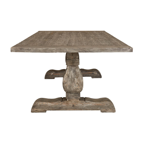 Lovito Rectangular Wooden Dining Table In Rustic Teak_3