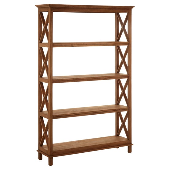 Product photograph of Lovito Wooden 4 Tiers Shelving Unit In Antique Brown from Furniture in Fashion