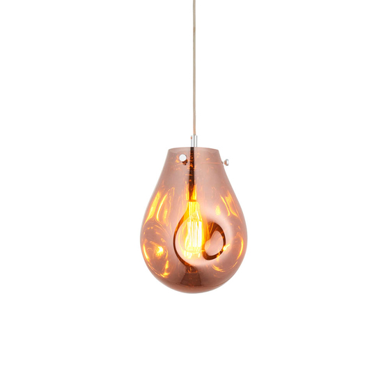 Lowell Blown Glass Ceiling Pendant Light In Metallic Copper