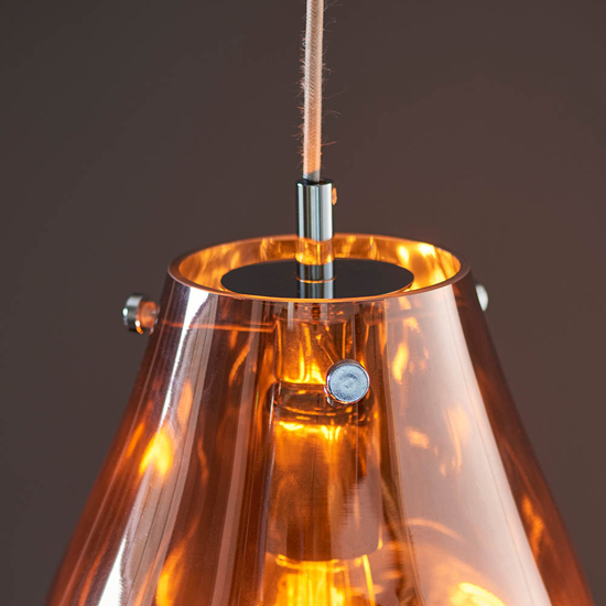 Lowell Blown Glass Ceiling Pendant Light In Metallic Copper