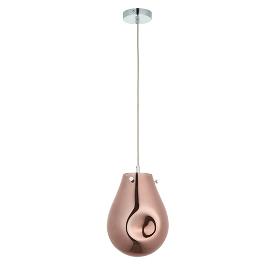 Lowell Blown Glass Ceiling Pendant Light In Metallic Copper