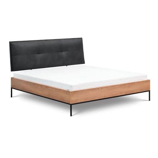 Product photograph of Lowell Wooden Double Bed In Caramel Oak from Furniture in Fashion