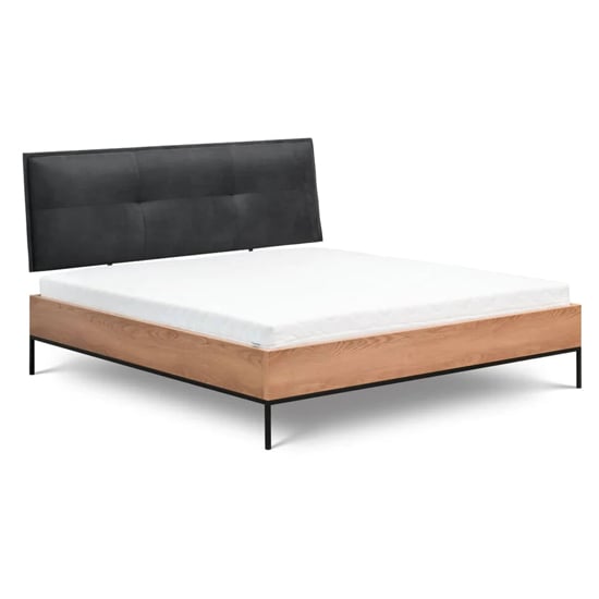 Product photograph of Lowell Wooden King Size Bed In Caramel Oak from Furniture in Fashion
