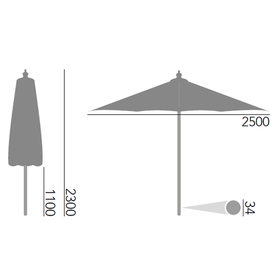 Loxe Tilt And Crank Olefin 2500mm Fabric Parasol In Blue_2