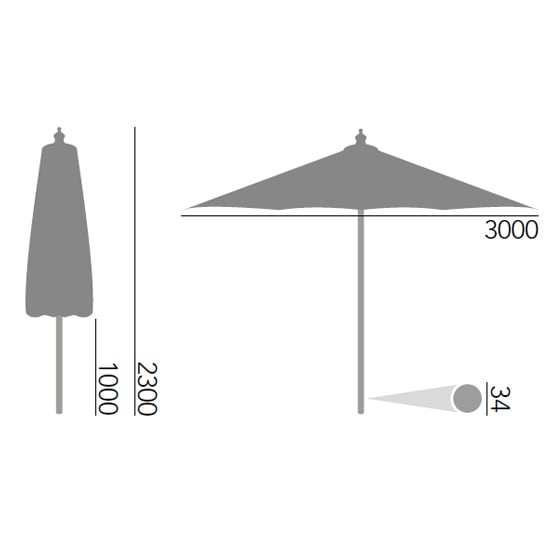 Loxe Tilt And Crank Olefin 3000mm Fabric Parasol In Blue_2