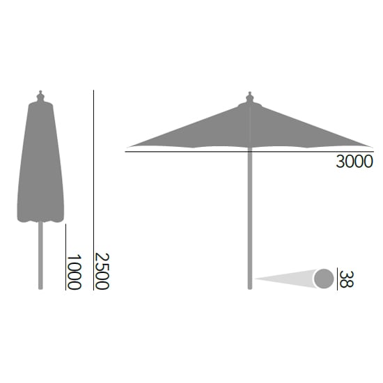 Loxe Tilt And Crank Olefin 3000mm Fabric Parasol In Taupe_2