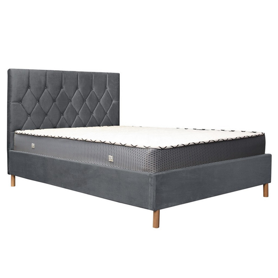 Loxley Fabric Upholstered Double Bed In Grey Furniture in Fashion