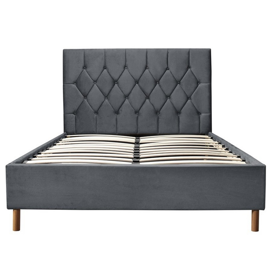 Loxley Fabric Upholstered Double Bed In Grey Furniture in Fashion