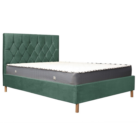 Loxley Fabric Upholstered King Size Ottoman Bed In Green Furniture in