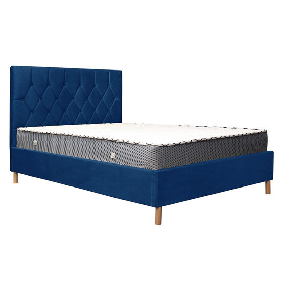 Loxley Fabric Upholstered Small Double Bed In Blue_4
