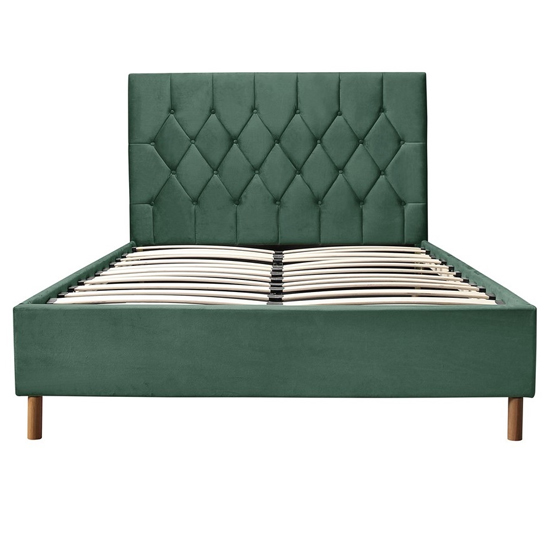 Loxley Fabric Upholstered Small Double Bed In Green_5