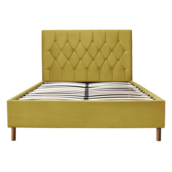 Loxley Fabric Upholstered Small Double Bed In Mustard_5