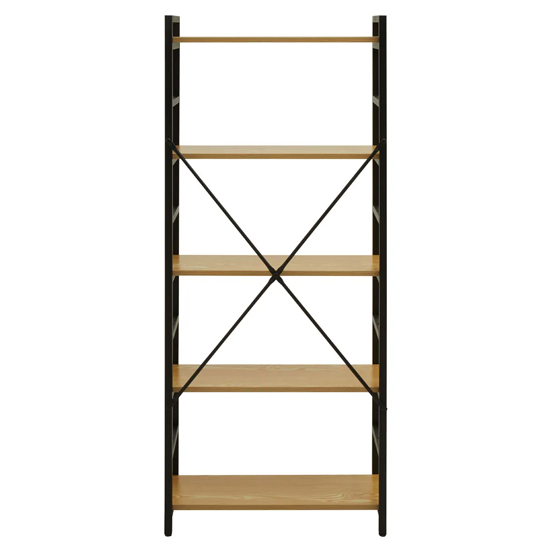 Loxton Wooden 5 Tier Shelving Unit In Light Yellow
