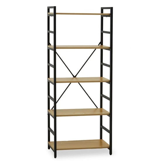 Loxton Wooden 5 Tier Shelving Unit In Light Yellow