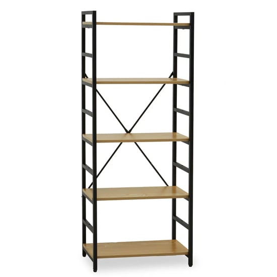 Photo of Loxton wooden 5 tier shelving unit in light yellow