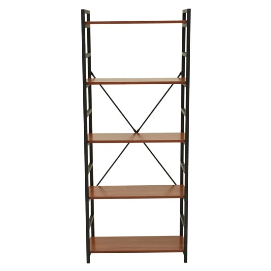 Loxton Wooden 5 Tier Shelving Unit In Red Pomelo