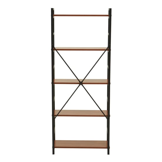 Loxton Wooden 5 Tier Shelving Unit In Red Pomelo