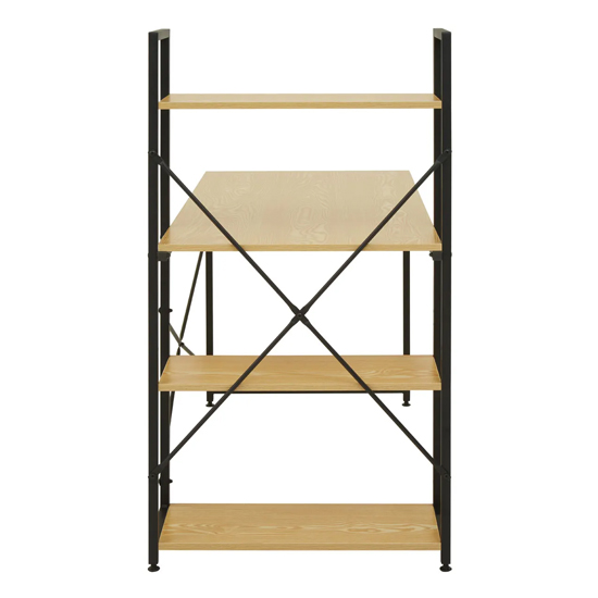 Loxton Wooden Laptop Desk With Shelves In Light Yellow