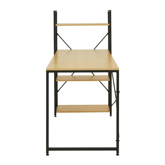 Loxton Wooden Laptop Desk With Shelves In Light Yellow