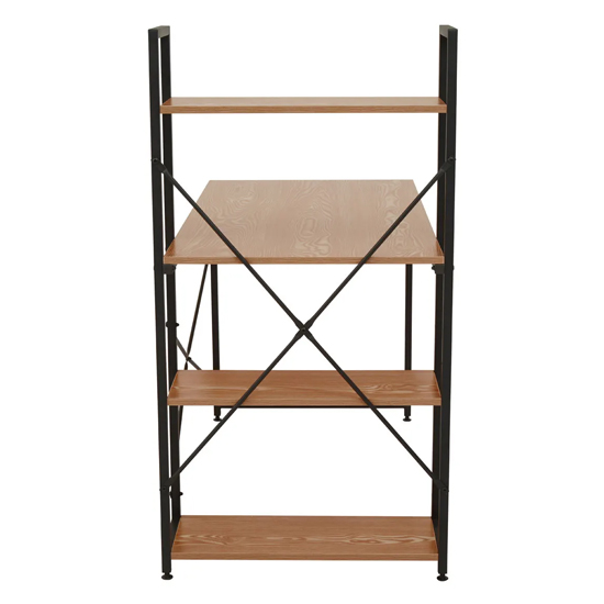 Loxton Wooden Laptop Desk With Shelves In Red Pomelo