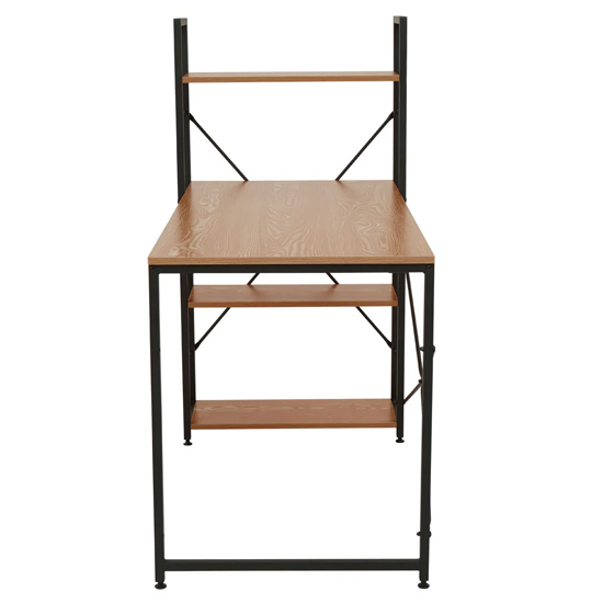 Loxton Wooden Laptop Desk With Shelves In Red Pomelo