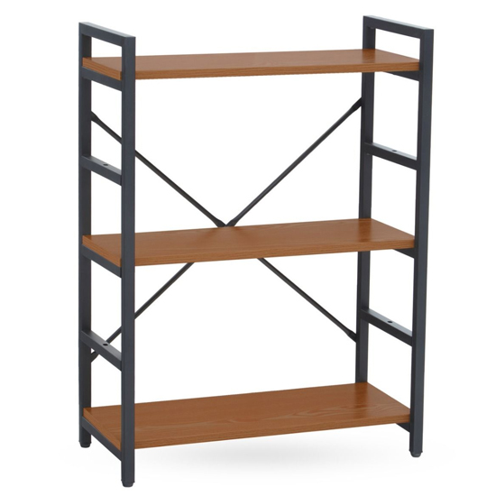 Read more about Loxton wooden 3 tiered shelving unit in red pomelo