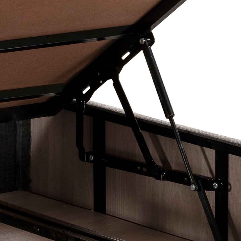 Lrelan Fabric Ottoman Storage Double Bed in Grey