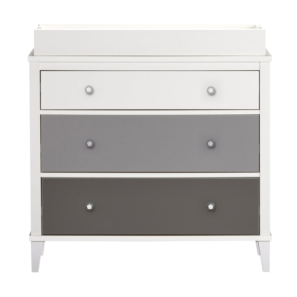 Lrelion Wooden Chest Of 3 Drawers in White and Grey