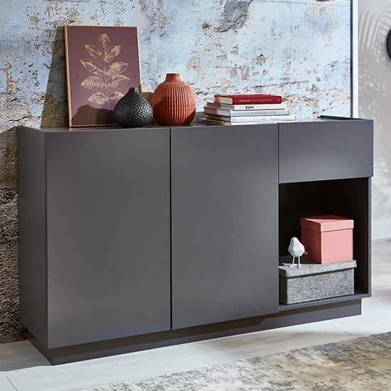 Read more about Luca wooden sideboard with 2 doors in matt grey