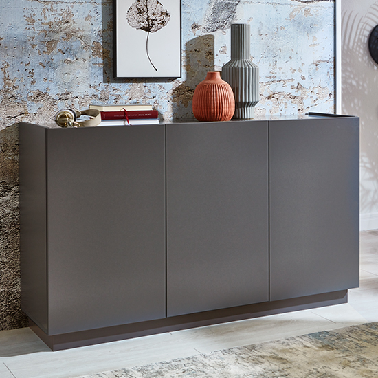 Read more about Luca wooden sideboard with 3 doors in matt grey