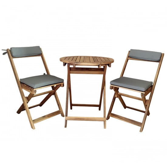 Lucas Acacia Wood Folding Bistro Set With 2 Chairs