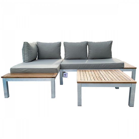 Lucas Acacia Wood Modular Lounge Set With Coffee Table