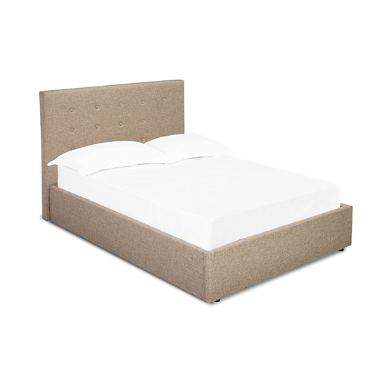 Lowick Linen Fabric King Size Bed In Beige