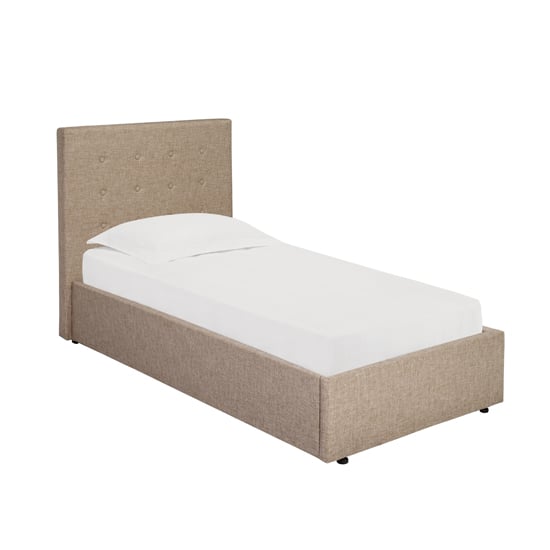 Lowick Linen Fabric Single Bed In Beige