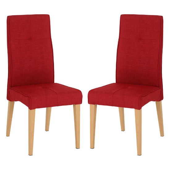 Lucas Red Fabric Dining Chairs In A Pair FiF