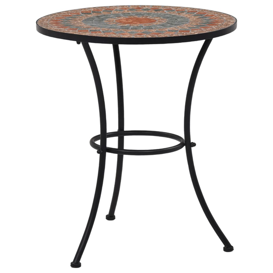 Lucca Ceramic Tile 3 Piece Mosaic Bistro Set In Orange And Grey