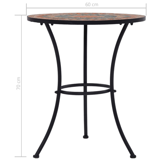 Lucca Ceramic Tile 3 Piece Mosaic Bistro Set In Orange And Grey