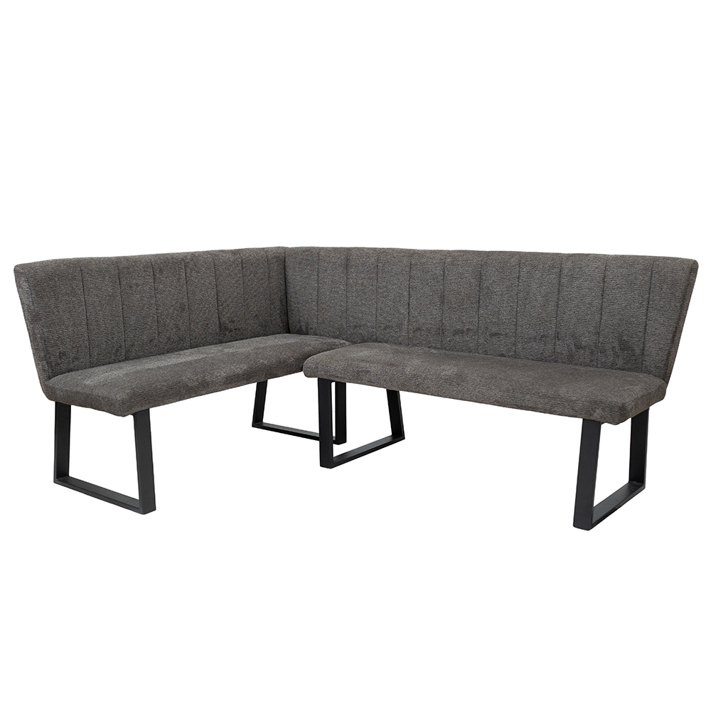 Luciano Corner Fabric Dining Bench in Charcoal