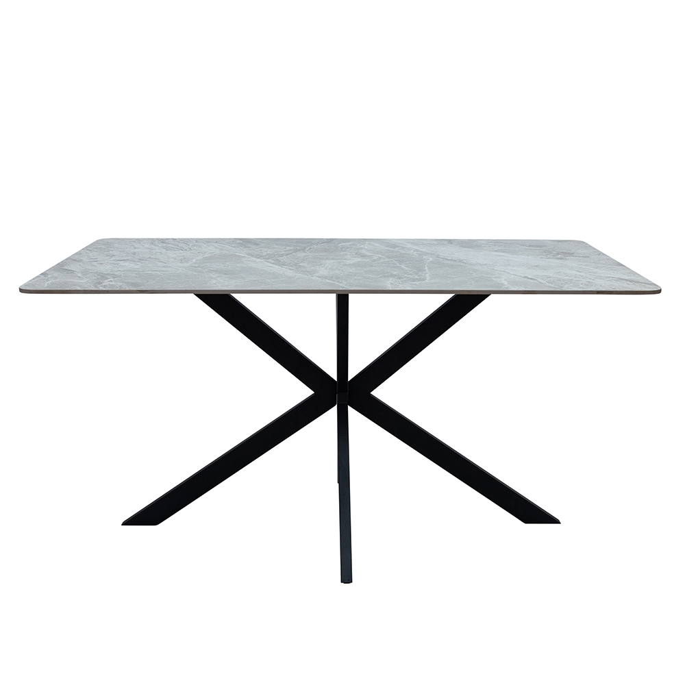 Luciano Italy Grey Sintered Stone Top Dining Table with 3 Chairs 1 Bench in Charcoal