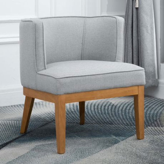 Photo of Lucille fabric upholstered armchair in herringbone grey