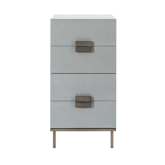 Product photograph of Lucy Wooden Chest Of 4 Drawers Tall In Grey Oak from Furniture in Fashion