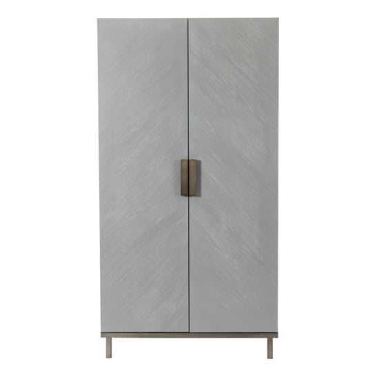 Product photograph of Lucy Wooden Wardrobe With 2 Doors In Grey Oak from Furniture in Fashion