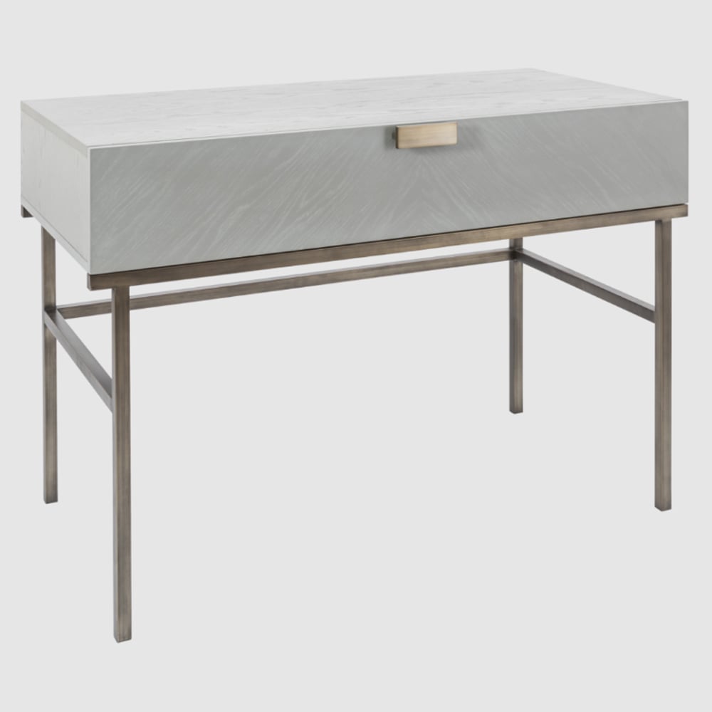 Lucy Wooden Dressing Table With 1 Drawer In Grey Oak