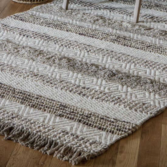Read more about Ludina rectangular fabric rug in ivory