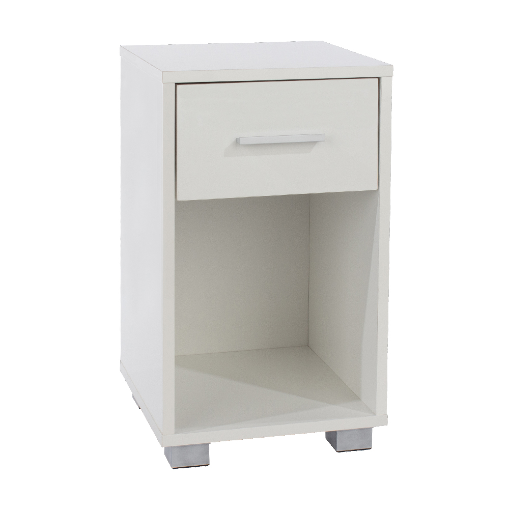 Lufkin Wooden Bedside Cabinet With 1 Drawer In White