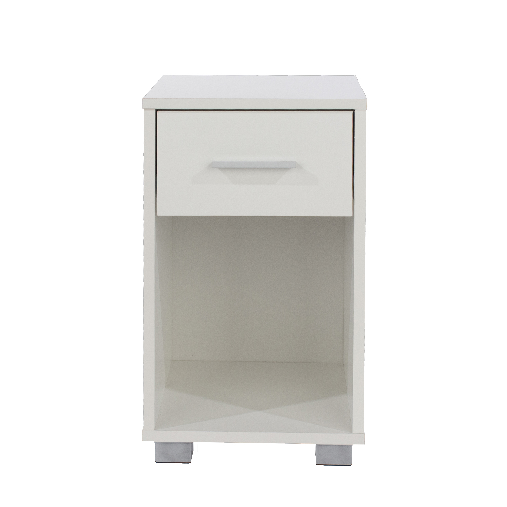 Lufkin Wooden Bedside Cabinet With 1 Drawer In White