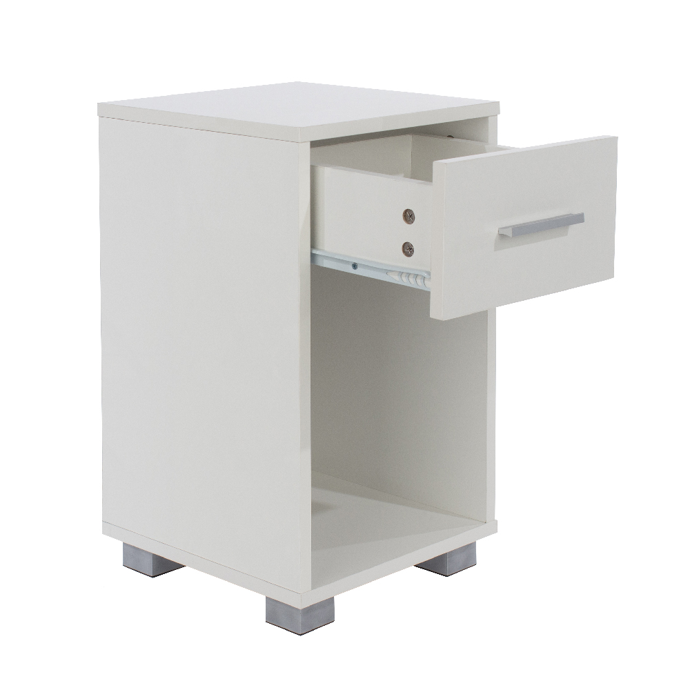 Lufkin Wooden Bedside Cabinet With 1 Drawer In White